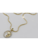 Mother of God 14k gold medallion & Snake chain pm011y&cc080y