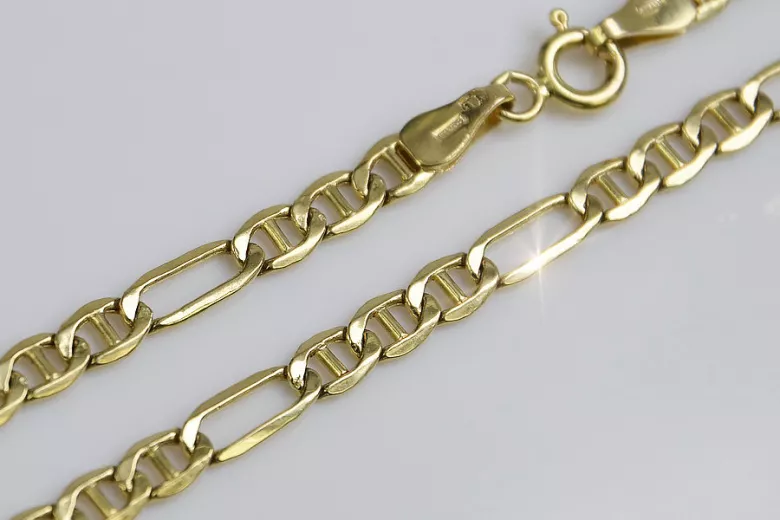 Italian yellow 14k gold Guccistyle Figaro chain cc046y