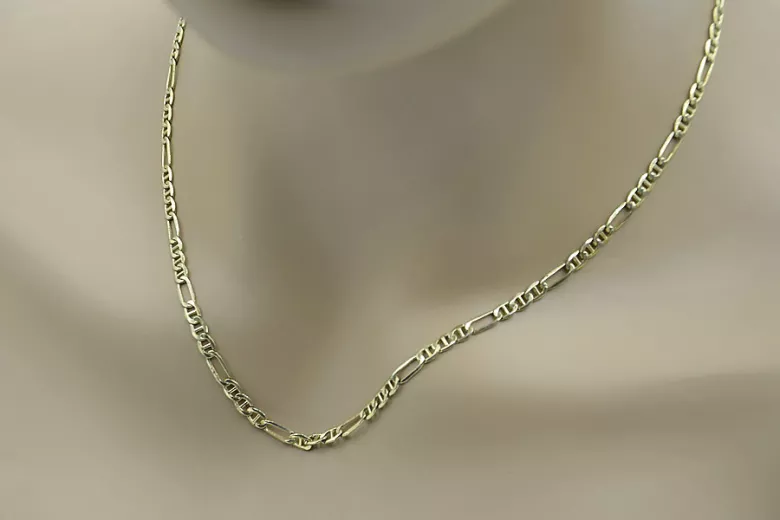 Italian yellow 14k gold Guccistyle Figaro chain cc046y