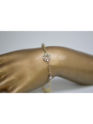 Pulsera Fantazy blanca blanca amarilla italiana de 14k cfb002yw