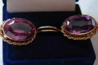 Rusă sovietică de argint a crescut placat cu aur 925 Alexandrite Ruby Emerald Safir Aquamarine Zircon ... cercei vec007rp