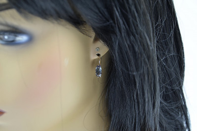 Російська радянська срібна троянда позолочена 925 Олександрит Рубіновий Смарагдовий сапфір Аквамарин Циркон ... Сережки VEC011RP