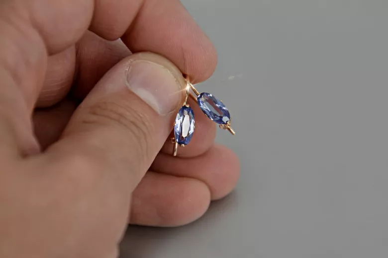 Rusă sovietică de argint a crescut placat cu aur 925 Alexandrite Ruby Emerald Safir Aquamarine Zircon ... cercei vec011rp