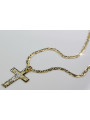 Italian yellow 14k gold Catholic cross & chain