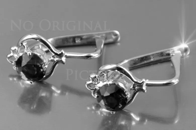 Russe soviétique argent rose or plaqué 925 Alexandrite Rubis Émeraude Saphir Aigue-marine Zircon ... Boucles d’oreilles VEC099SG