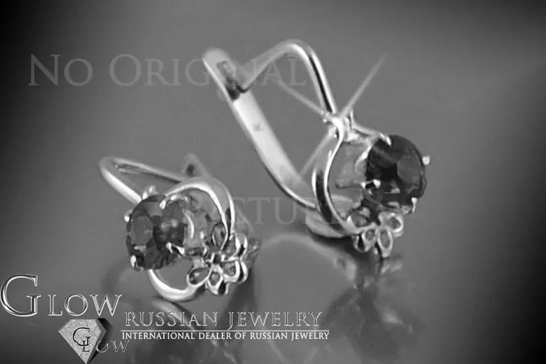 Russe soviétique argent rose or plaqué 925 Alexandrite Rubis Émeraude Saphir Aigue-marine Zircon ... Boucles d’oreilles VEC099SG