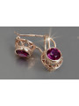 Russe soviétique argent rose or plaqué 925 Alexandrite Rubis Émeraude Saphir Aigue-marine Zircon ... Boucles d’oreilles VEC117RP