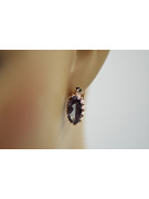 Vintage silver rose gold plated 925 Alexandrite Ruby Emerald Sapphire Aquamarine Zircon ... earrings vec174rp