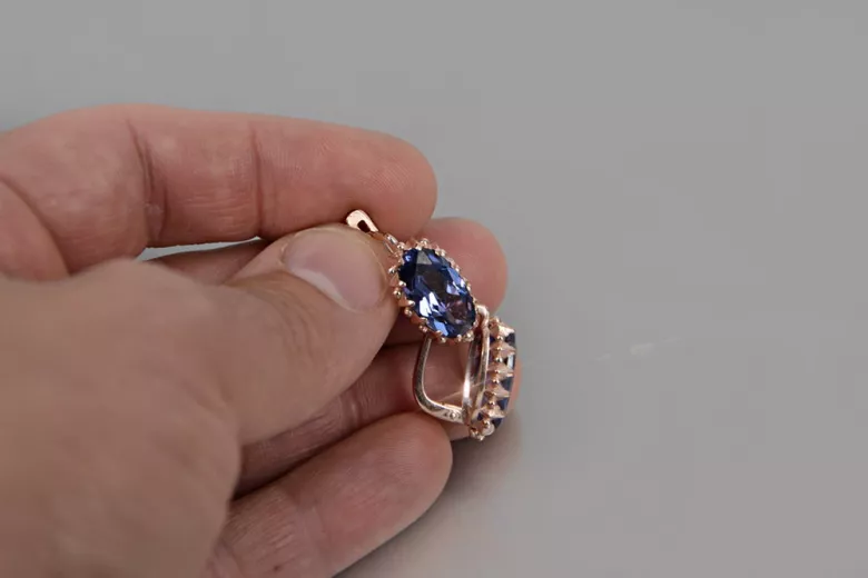 Rusă sovietică de argint a crescut placat cu aur 925 Alexandrite Ruby Emerald Safir Aquamarine Zircon ... cercei vec174rp