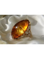 Russian rose Soviet pink USSR red 585 583 gold amber ring