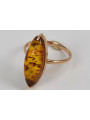 Russian rose Soviet pink USSR red 585 583 gold amber ring vrab002