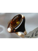 Russian rose Soviet pink USSR red 585 583 gold amber ring vrab007