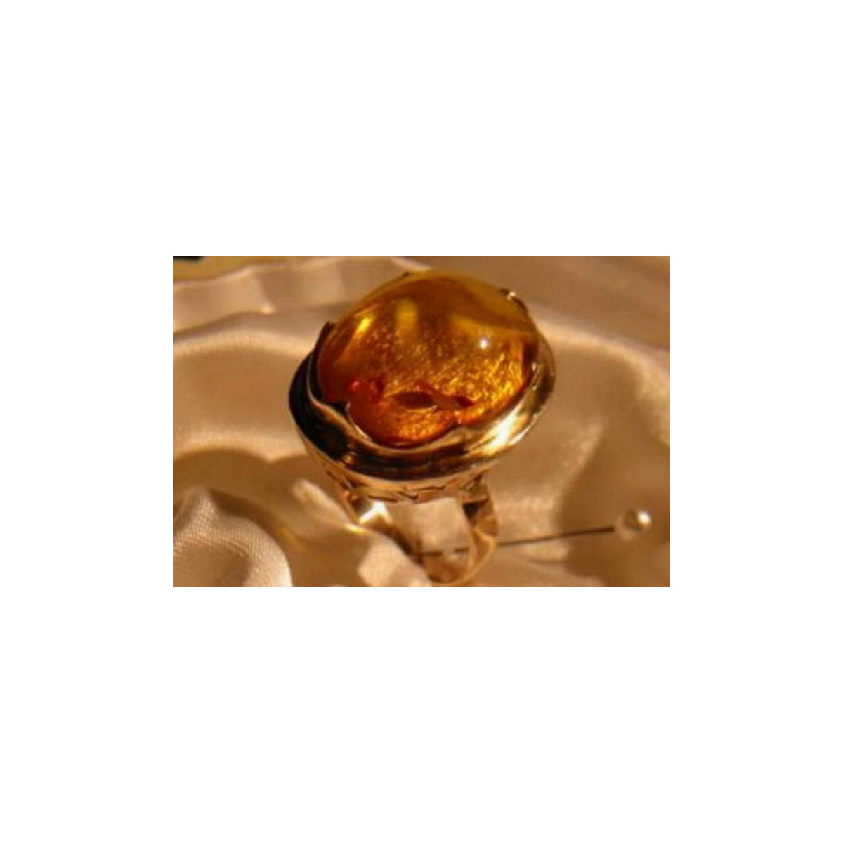 Russische Rose Sowjetische Rosa UdSSR rot 585 583 Gold Bernstein Ring vrab013