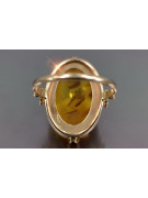 Rosa rusa rosa soviética rojo URSS 585 583 oro anillo ámbar vrab017