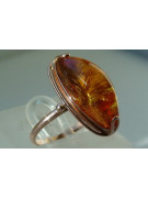 Russian rose Soviet pink USSR red 585 583 gold amber ring vrab027