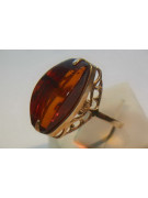 Russische Rose Sowjetische Rosa UdSSR rot 585 583 Gold Bernstein Ring vrab031