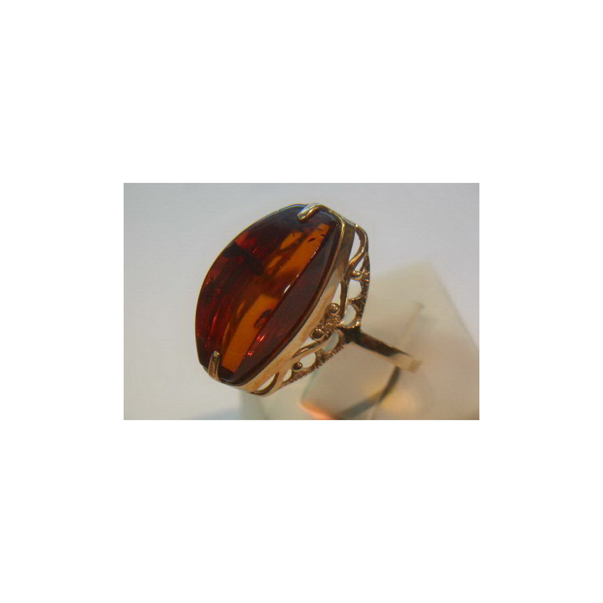 Rosa rusa rosa soviética rojo URSS 585 583 anillo ámbar dorado vrab031