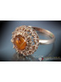 Russian rose Soviet pink USSR red 585 583 gold amber ring vrab036