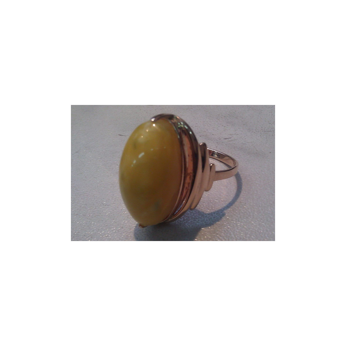 Rosa rusa rosa soviética rojo URSS 585 583 oro anillo ámbar vrab042