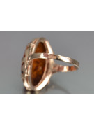 Russian rose Soviet pink USSR red 585 583 gold amber ring vrab052