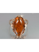 Russian rose Soviet pink USSR red 585 583 gold amber ring vrab052