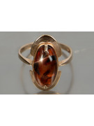 Russian rose Soviet pink USSR red 585 583 gold amber ring vrab055