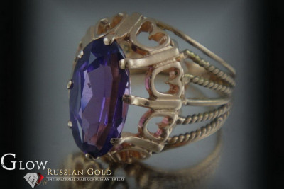 Russe soviétique rose 14k 585 or Alexandrite Rubis Émeraude Saphir Zircon bague vrc008