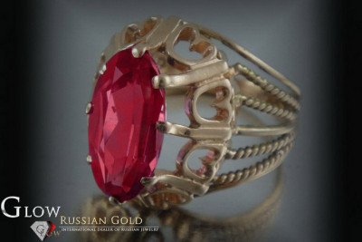 Russisch Sowjetrosa 14 Karat 585 Gold Alexandrit Rubin Smaragd Saphir Zirkon Ring vrc008