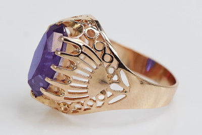 Russe soviétique rose 14k 585 or Alexandrite Rubis Émeraude Saphir Zircon bague vrc020