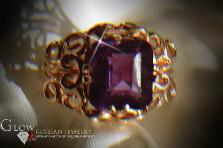 Sovieticul rus a crescut 14k 585 aur Alexandrite Ruby Emerald Safir Zircon inel vrc021