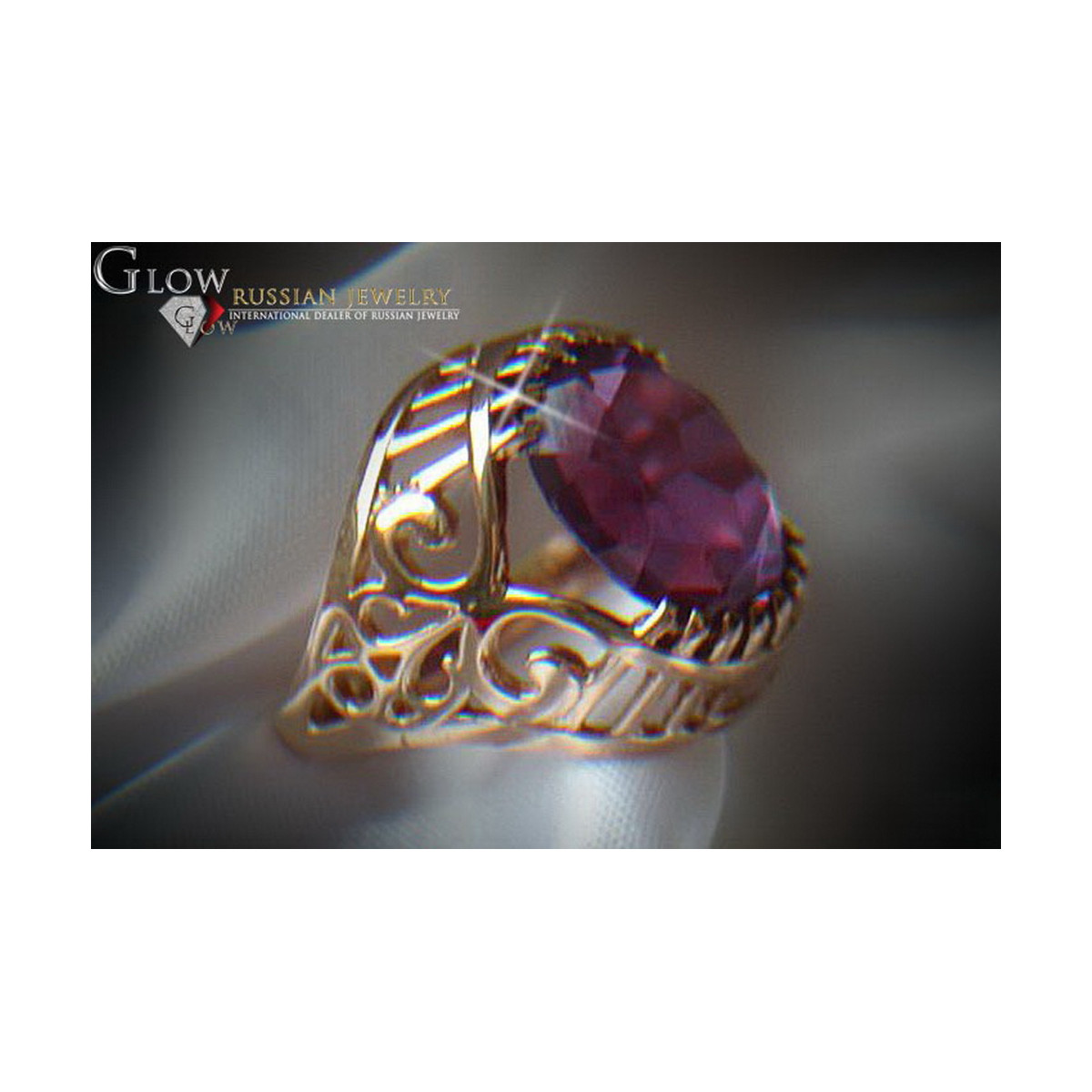 Russe soviétique rose 14k 585 or Alexandrite Rubis Émeraude Saphir Zircon bague vrc024