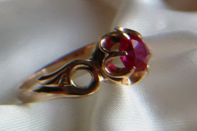 Bague Russe Soviétique Rose Or 14K Alexandrite Rubis Émeraude Saphir Zircon 585 vrc037