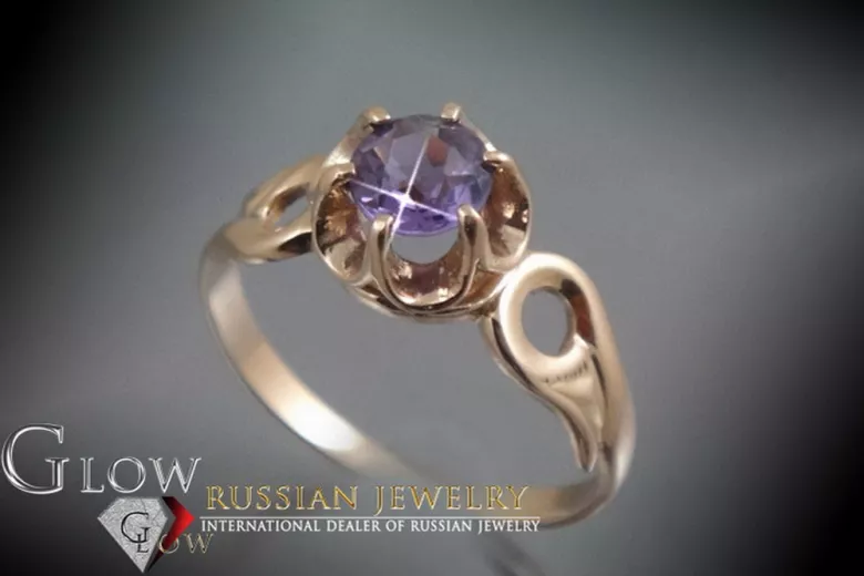 Russe soviétique rose 14k 585 or Alexandrite Rubis Émeraude Saphir Zircon bague vrc037