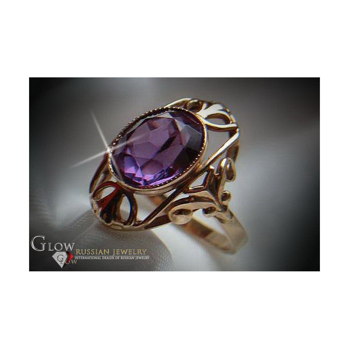 Russie soviétique rose 14k 585 or Alexandrite rubis émeraude saphir Zircon bague vrc044