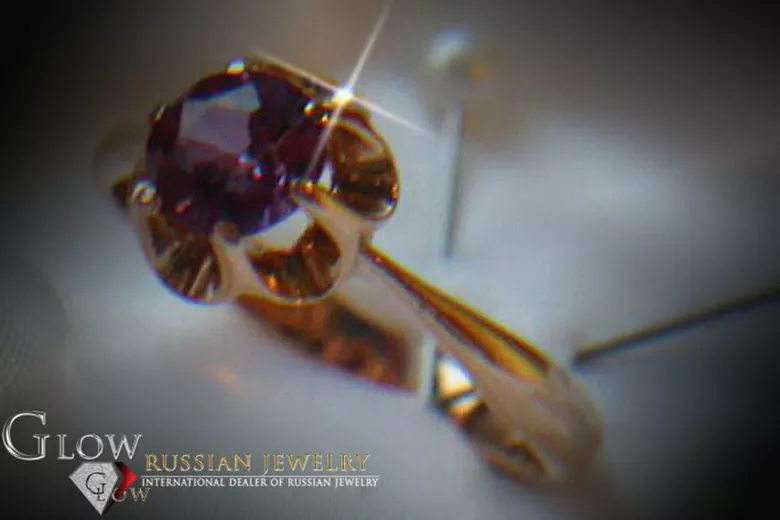 Russe soviétique rose 14k 585 or Alexandrite Rubis Émeraude Saphir Zircon bague vrc049