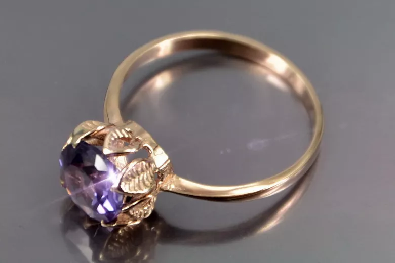 Russe soviétique rose 14k 585 or Alexandrite rubis émeraude saphir Zircon bague vrc051