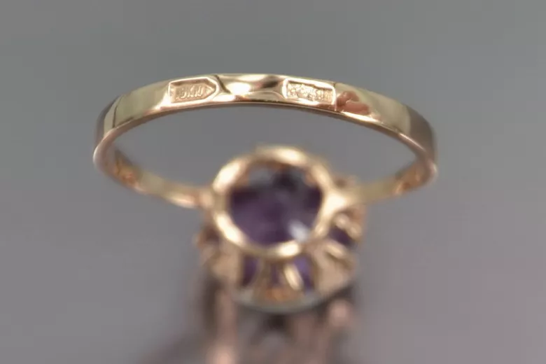 Anillo de zircón esmeralda esmeralda rusa rosa 14k 585 oro Alejandrita Rubí Esmeralda Zafiro vrc051