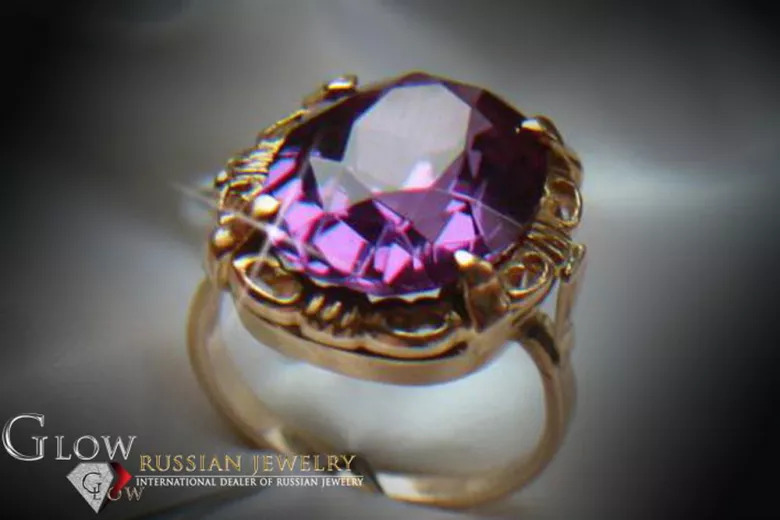 Sovietic rus a crescut 14k 585 aur Alexandrite Ruby Emerald Safir Zircon inel vrc056