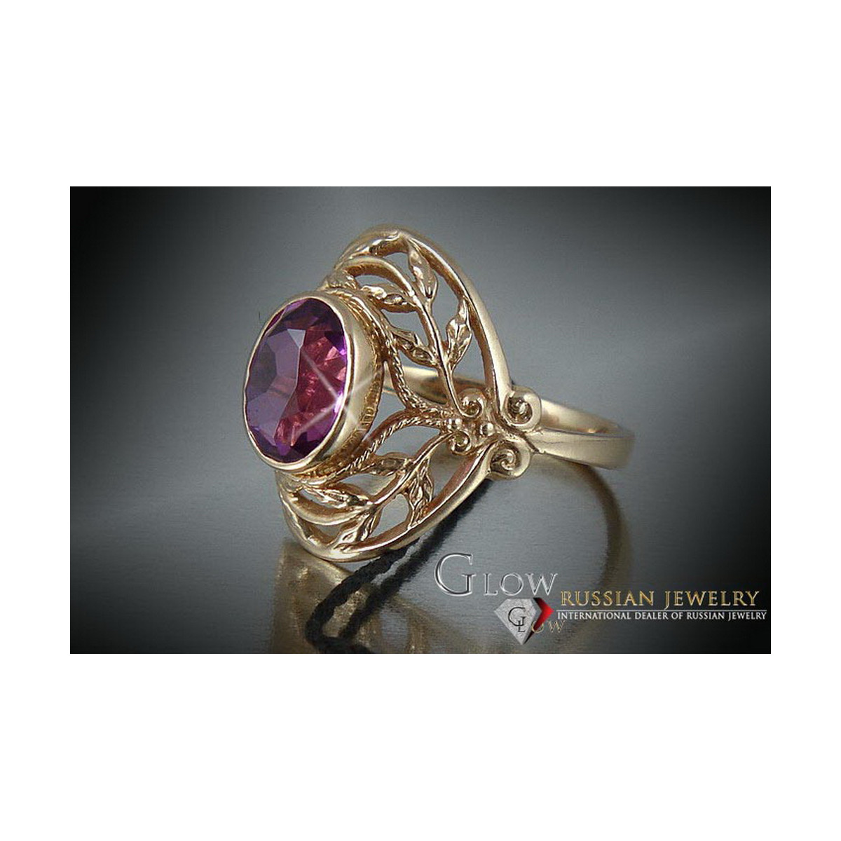 Russe soviétique rose 14k 585 or Alexandrite Rubis Émeraude Saphir Zircon bague vrc065