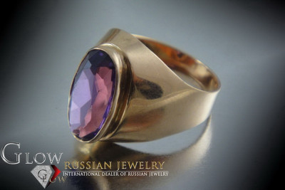 Bague Russe Soviétique Rose Or 14K Alexandrite Rubis Émeraude Saphir Zircon 585 vrc077