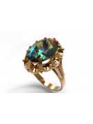 Russian Soviet rose 14k 585 gold Alexandrite Ruby Emerald Sapphire Zircon ring  vrc079