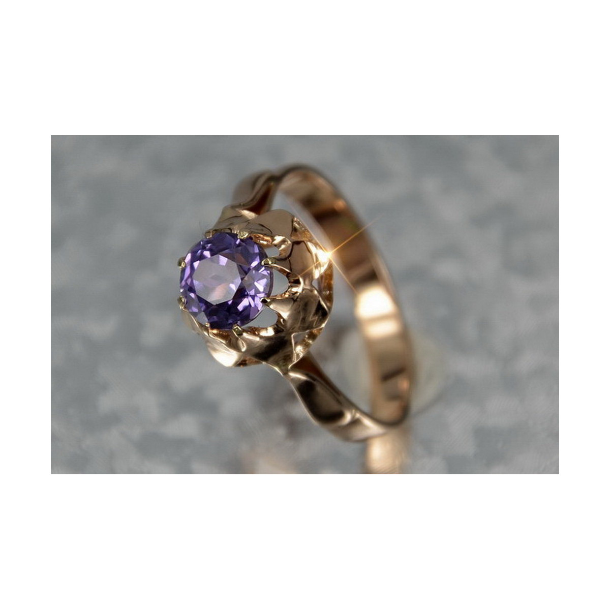 Russe soviétique rose 14k 585 or Alexandrite Rubis Émeraude Saphir Zircon bague vrc083