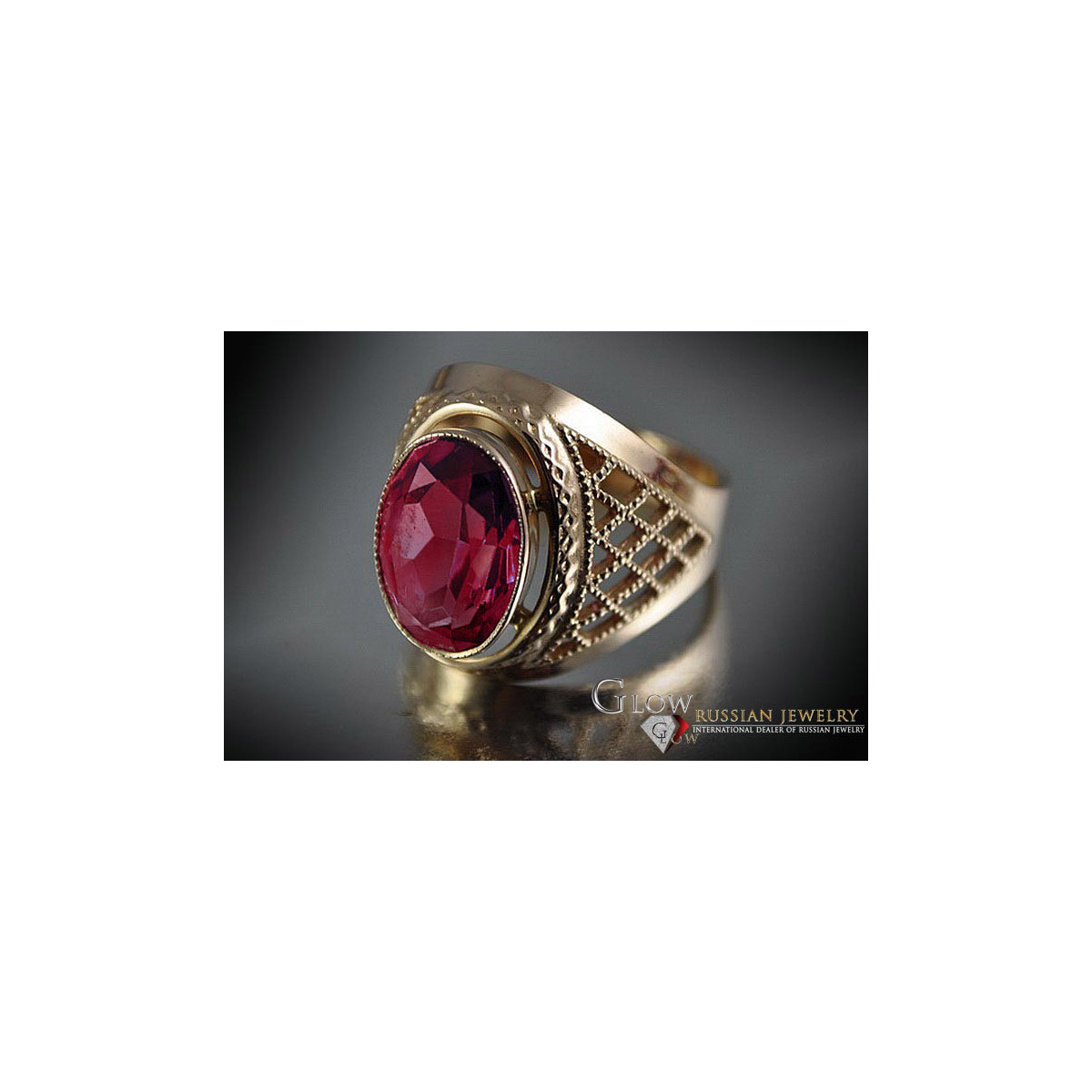 Russe soviétique rose 14k 585 or Alexandrite Rubis Émeraude Saphir Zircon bague vrc110