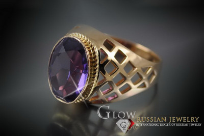 Руски Съветски роза 14k 585 злато Александрит Рубин Изумруд Сапфир Циркон пръстен vrc111