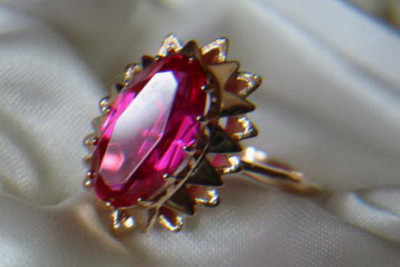 Sovietic rus a crescut 14k 585 aur Alexandrite Ruby Emerald Safir Zircon inel vrc115