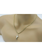 Yellow 14k gold Catholic cross snake chain ctc025yw&cc020y