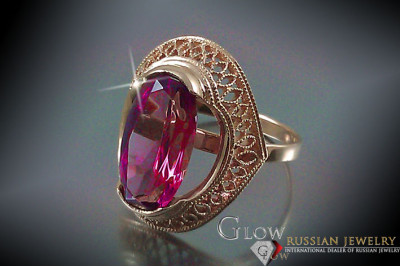 Sovietic rus a crescut 14k 585 aur Alexandrite Ruby Emerald Safir Zircon inel vrc119