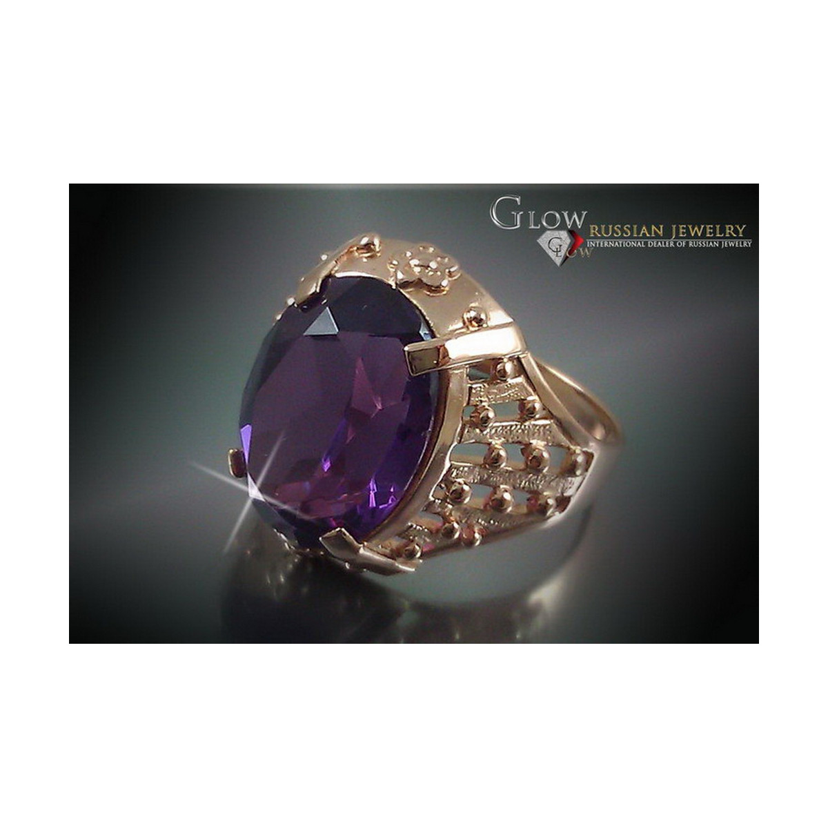 Russe soviétique rose 14k 585 or Alexandrite Rubis Émeraude Saphir Zircon bague vrc120