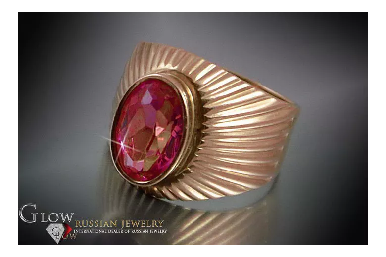 Russie soviétique rose 14k 585 or Alexandrite rubis émeraude saphir Zircon bague vrc127