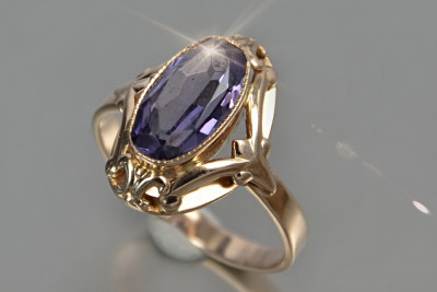 Sovietic rus a crescut 14k 585 aur Alexandrite Ruby Emerald Safir Zircon inel vrc128